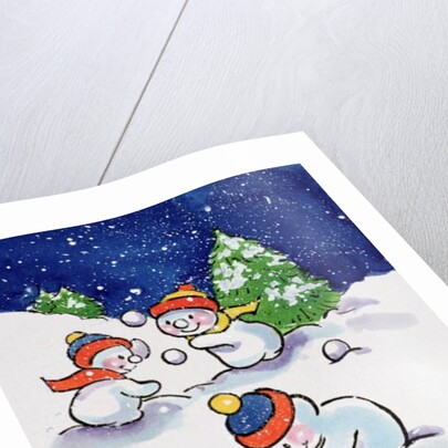 Little Snowmen Snowballing, 1996 by Diane Matthes
