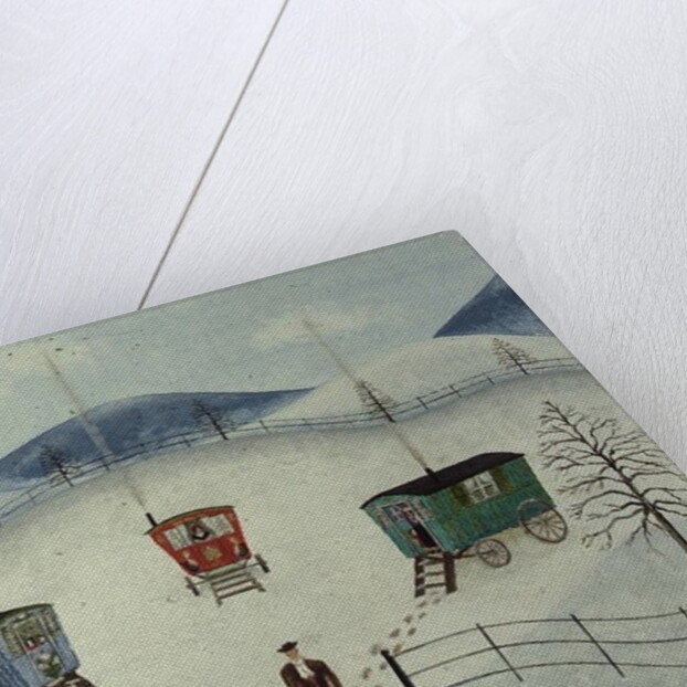 Gypsy Caravans in the Snow, 1981 by Mark Baring