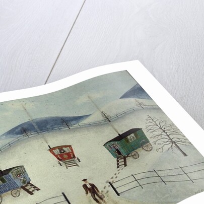Gypsy Caravans in the Snow, 1981 by Mark Baring