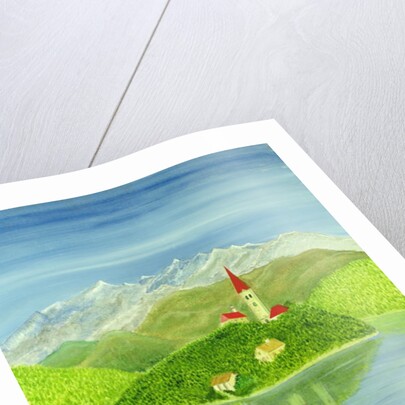 Lovers on the Bridge with Snow-capped Mountains by Mark Baring