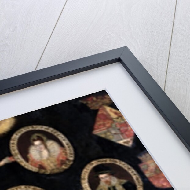 Genealogical chart tracing the Tudor roots of Mary Stuart, Queen of Scots and her son James VI of Scotland and I of England c.1603 by English School