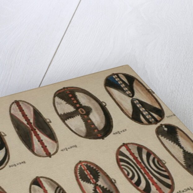 Uganda - Painted hide shields, 1909 by William Downing Webster