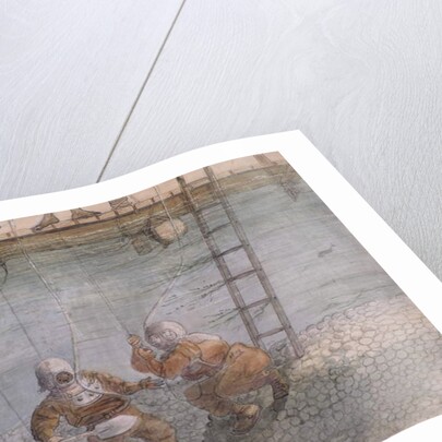 Diving for gold in the Ancobra River, 1878 by General E.W. Wray