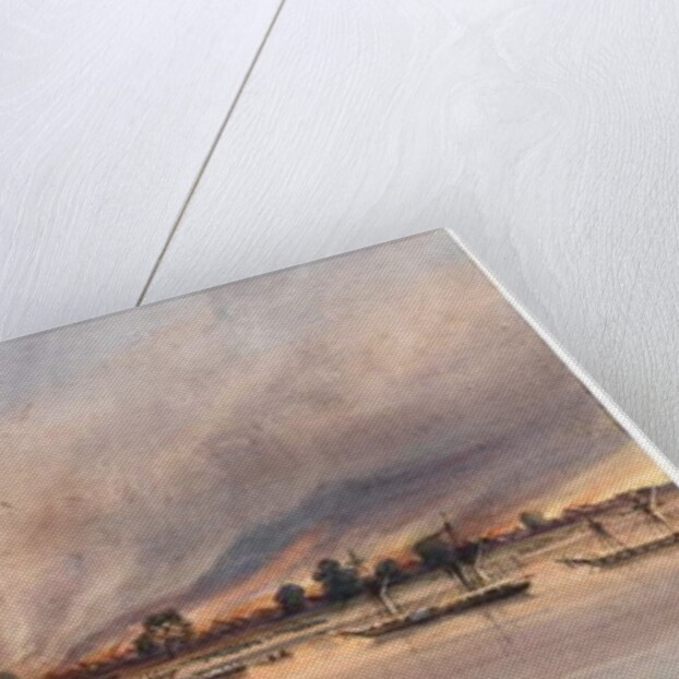 The destruction of the town of Cascas in Senegal, 1843 by Edouard Auguste Nousveaux