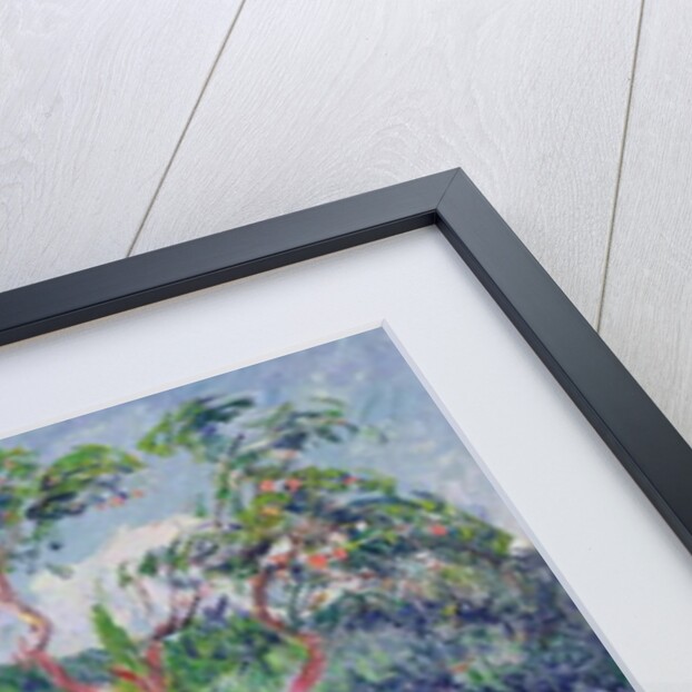 Figures harvesting a wheat field by Henry Moret