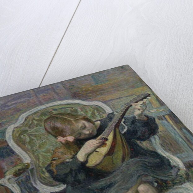 Girl Playing a Mandolin by Henri Lebasque