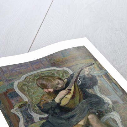 Girl Playing a Mandolin by Henri Lebasque