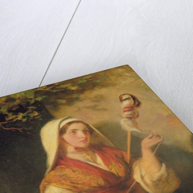 Young Woman Spinning Wool by Abraham Solomon
