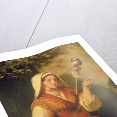 Young Woman Spinning Wool by Abraham Solomon