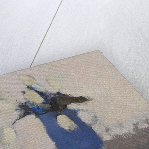 White tulips blue jug, 2017 by Michael Clark