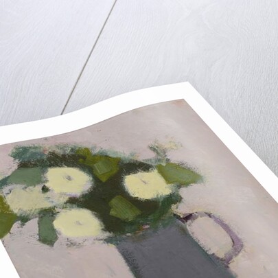 White flowers, grey jug, 2017 by Michael (BACS) Clark