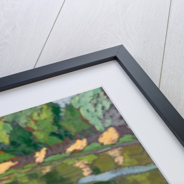 On the Shady Side of River Koros oil on board by Marta Martonfi-Benke