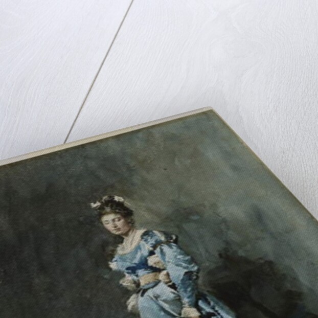 A Young Woman in a Blue Dress, 1866 by Mariano José María Bernardo (1838-74) Fortuny y Carbó