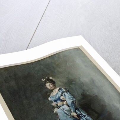 A Young Woman in a Blue Dress, 1866 by Mariano José María Bernardo (1838-74) Fortuny y Carbó