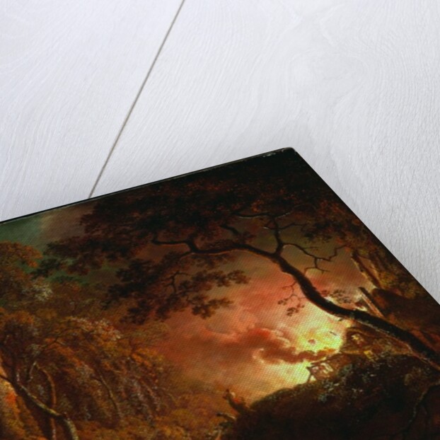 Cottage on Fire, c.1786-87 by Joseph Wright of Derby