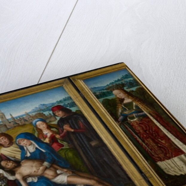 Lamentation with Saint John the Baptist and Saint Catherine of Alexandria, c.1493-1501 by Master of the Legend of Saint Lucy