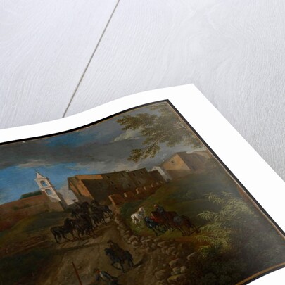 Coach and Travelers at Madonna del Riposo Near Rome by Pieter van Bloemen