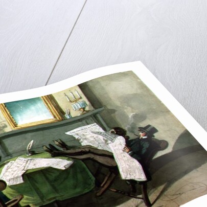 Astor House Reading Room, 1840 by Nicolino Calyo