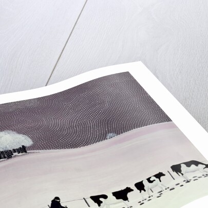 Cows in a snowstorm by Maggie Rowe