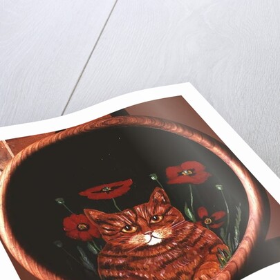Cat and Poppies by Maggie Rowe