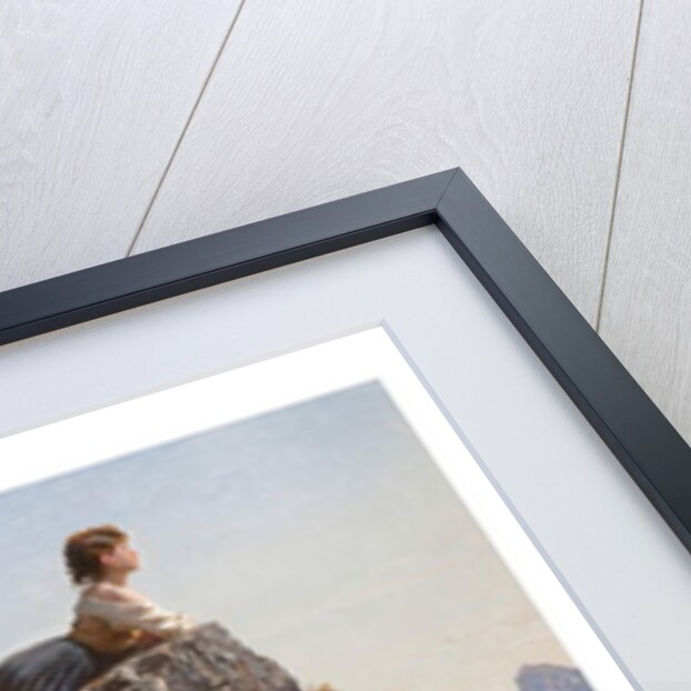Young girl on a rock in Sorrento, 19th century by Filippo Palizzi