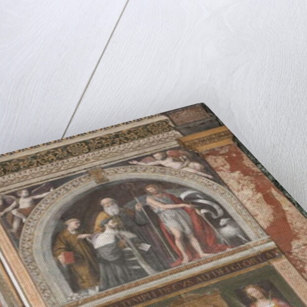 Alessandro Bentivoglio with saints and below Saint Rose and Saint Justina by Bernardino Luini