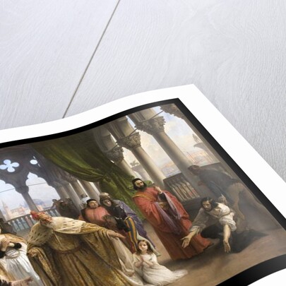 The last meeting between Jacopo Foscari and his family before being exiled, 1838-40 by Francesco Hayez