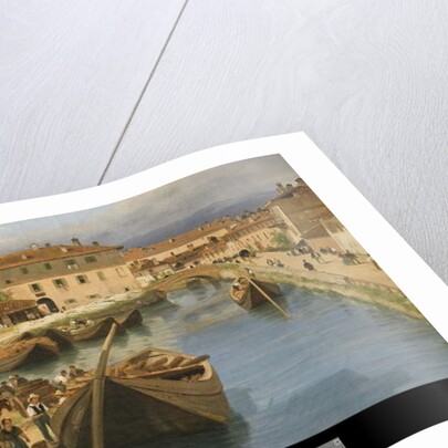 View of Naviglio Canal from the San Marco Bridge in Milan, 1834 by Giuseppe Canella