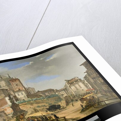 View of Piazza della Vetra in Milan, 1833 by Giuseppe Elena