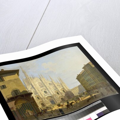 View of Piazza Duomo in Milan, 1819-28 by Giovanni Migliara