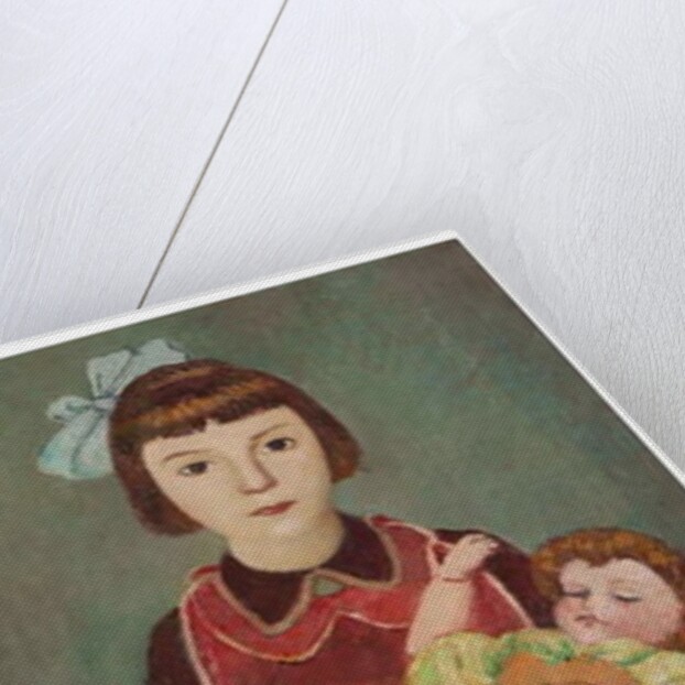 Young girl with doll, 1928 by Pietro Marussig