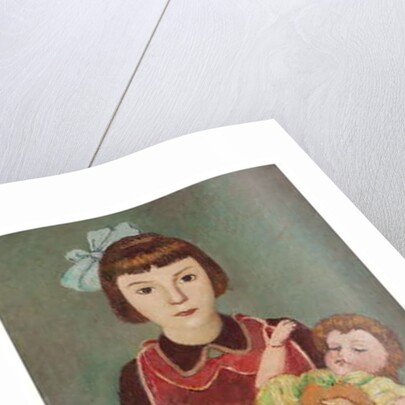 Young girl with doll, 1928 by Pietro Marussig