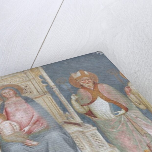 Madonna and Child, Angel Gabriel, Saint John the Baptist, Saint Ambrose, Saint Bernard by Italian School