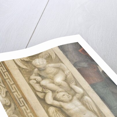 Putti, decorations around the windows by Lattanzio Gambara