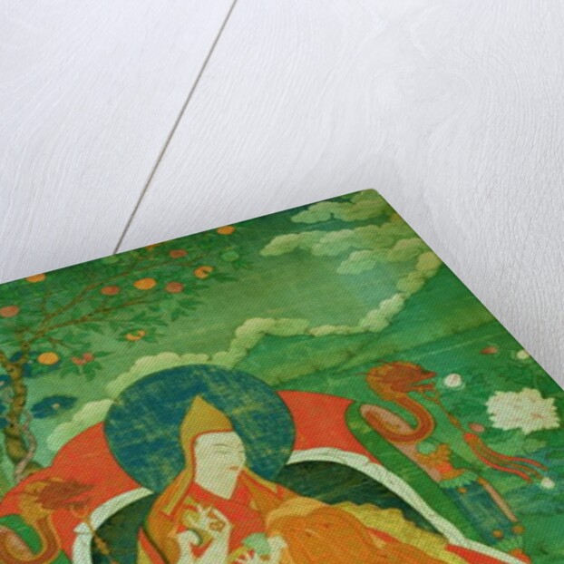 Thangka painting showing a Father of the Yellow Hat sect of Lamaism, Gelupga Lama, c.1700-1825 by School Tibetan