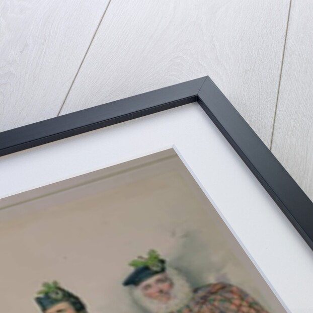 Triple portrait of John Chisholm, Colin Stewart Cameron and John Cameron, men of the Clan Chisholm and Clan Cameron. by Kenneth Macleay