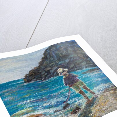 Little boy fishing by Margo Starkey