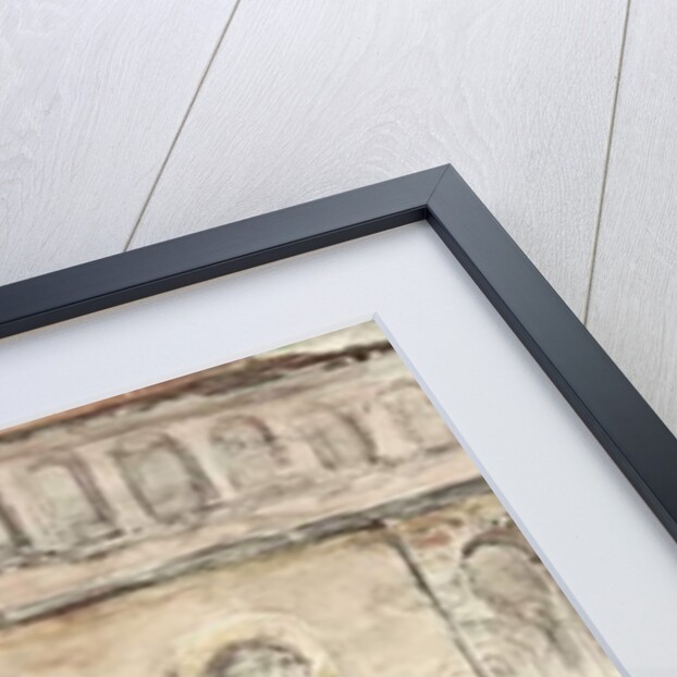 Figures in front of a Spanish building by Walter Shirlaw