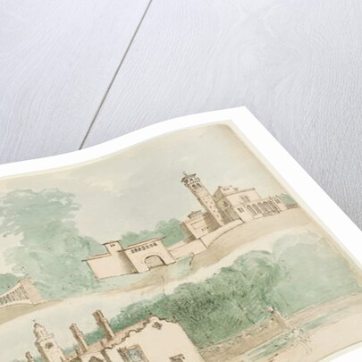 Three architectural sketches of villas by Charles Cromwell Ingham