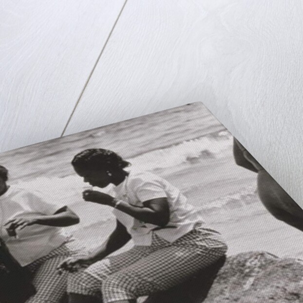 2 Women with Drinks Relaxing at the Ocean Edge, Untitled 13, c.1953-64 by Nat Herz