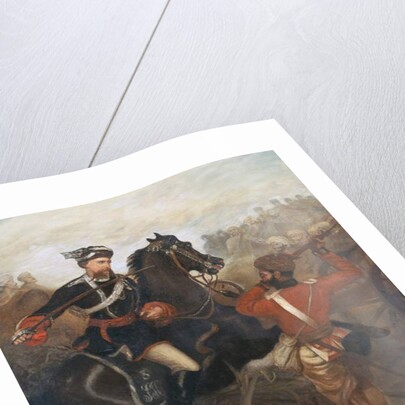 Lieutenant Frederick Robertson Aikman earning the Victoria Cross at Lucknow during the Indian Mutiny on 1st March 1858, c.1860 by Chevalier Louis-William Desanges