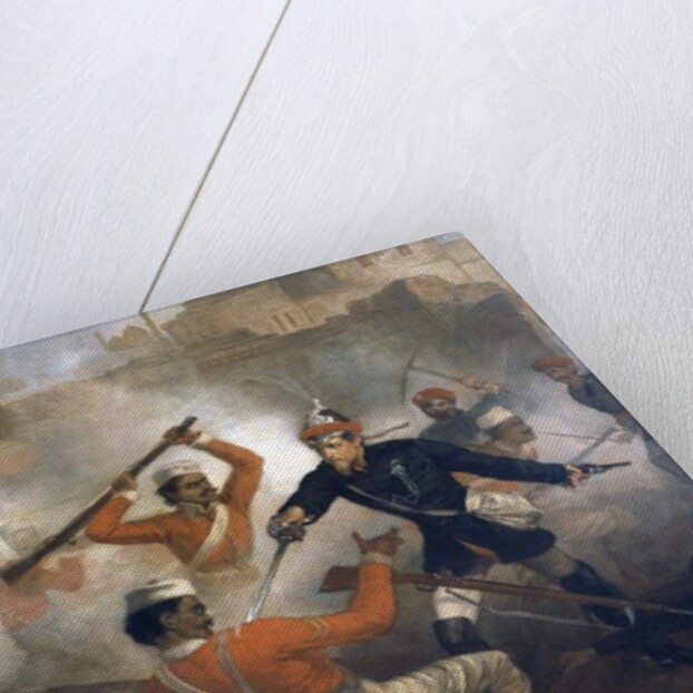 Lieutenant William Alexander Kerr earning the Victoria Cross during the Indian Mutiny, July 1857, c.1860 by Chevalier Louis-William Desanges