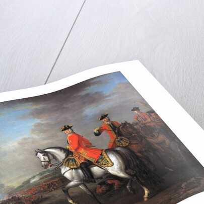 King George II at the Battle of Dettingen, with the Duke of Cumberland and Robert, 4th Earl of Holderness, 27th June 1743, c.1743 by John Wootton