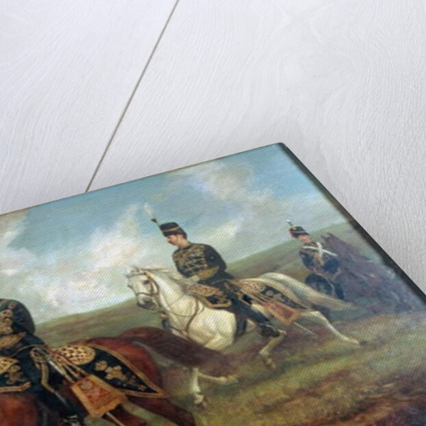 The Prince of Wales with Lieutenant Colonel Valentine Baker reviewing the 10th Hussars, Aldershot, 8th September 1871, c.1871 by Francis Grant