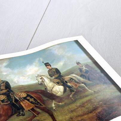 The Prince of Wales with Lieutenant Colonel Valentine Baker reviewing the 10th Hussars, Aldershot, 8th September 1871, c.1871 by Francis Grant