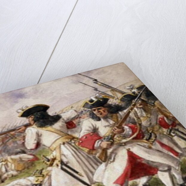 The Battle of Ramillies, The 16th Foot charging the French Infantry, 1900 by Richard Simkin