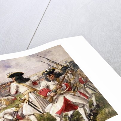 The Battle of Ramillies, The 16th Foot charging the French Infantry, 1900 by Richard Simkin