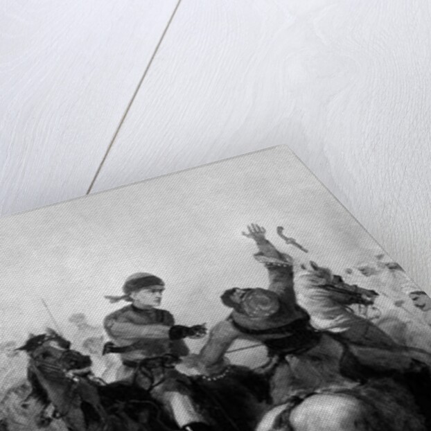 Lieutenant John Watson of the 1st Punjab Cavalry winning the Victoria Cross at Lucknow during the Indian Mutiny on 14th November 1857 by Chevalier Louis-William Desanges