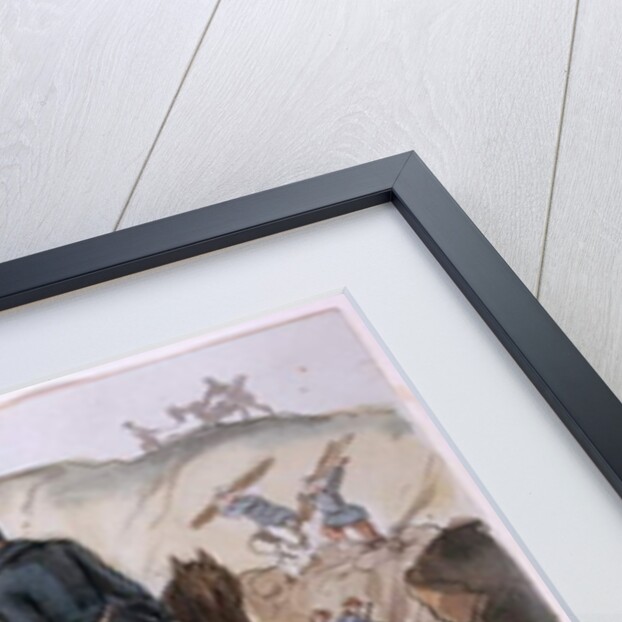 A ravine of Sebastopol after the explosion in the mamelon vert: a Zouave collects wood from the remains by George Cadogan