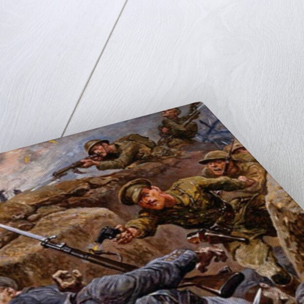 Captain Reginald James Young winning the Military Cross at the Battle of the Somme, 1916 by Stanley L. Wood